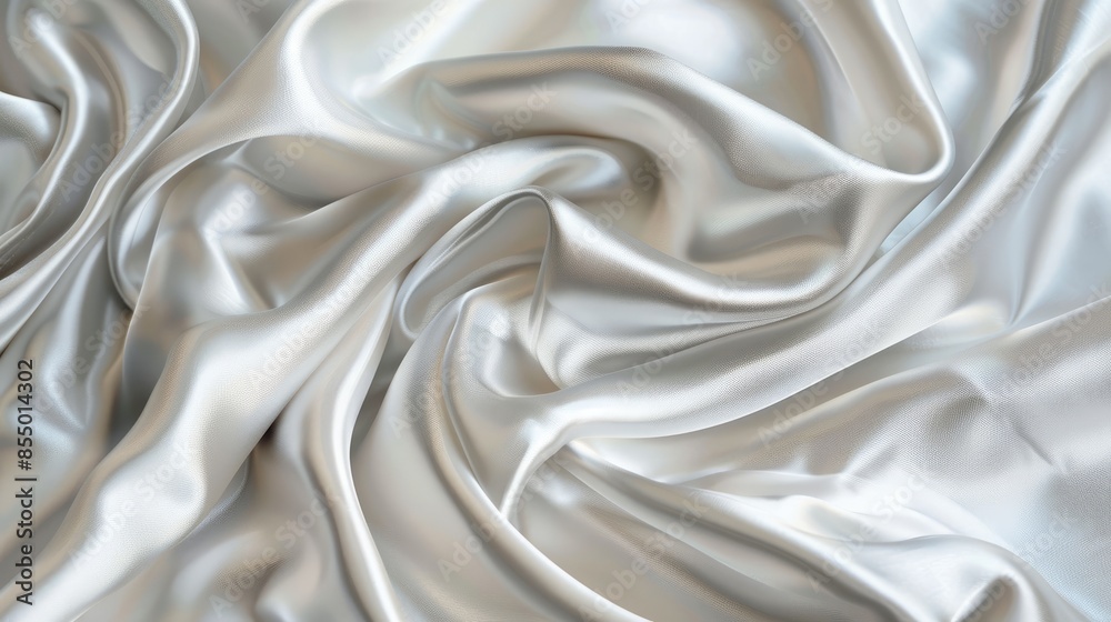Immerse in opulence with this elegant white silver fabric, boasting a smooth satin feel and a subtle, refined sheen. Perfect for adding a touch of luxury to your projects. Immerse in opulence with this elegant white silver fabric, boasting a smooth satin feel and a subtle, refined sheen. Perfect for adding a touch of luxury to your projects.