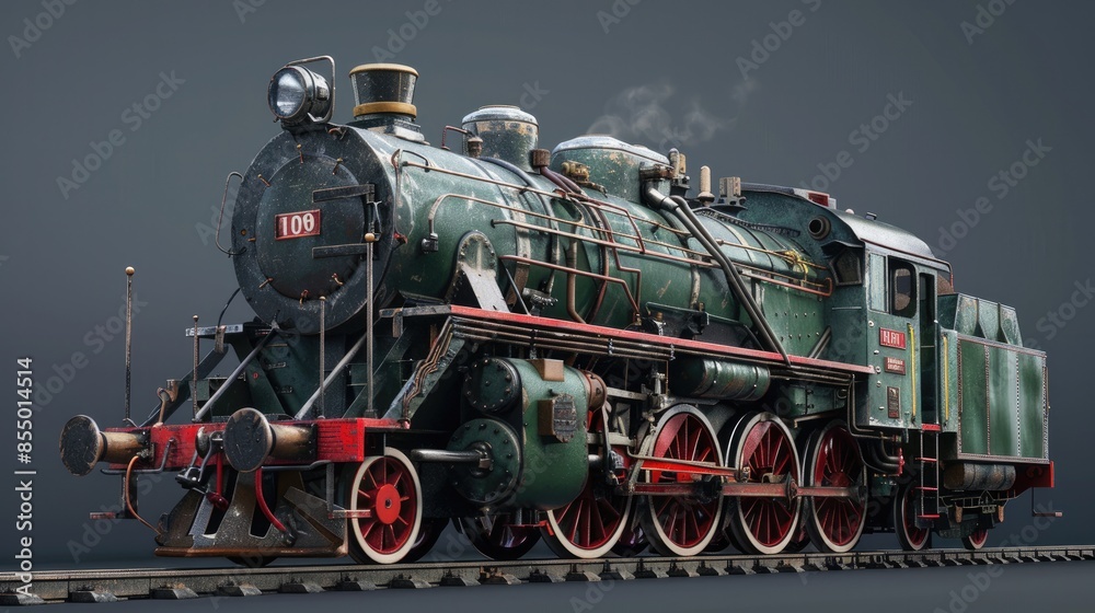 Steam locomotive, renovated, looks like a model but is real. Generative AI Steam locomotive, renovated, looks like a model but is real. Generative AI