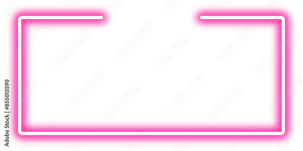 Glowing Pink Neon Rectangle Geometric Shape Glowing Pink Neon Rectangle Geometric Shape