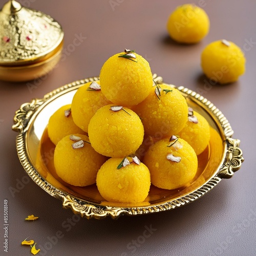 Indian sweet food besan laddu