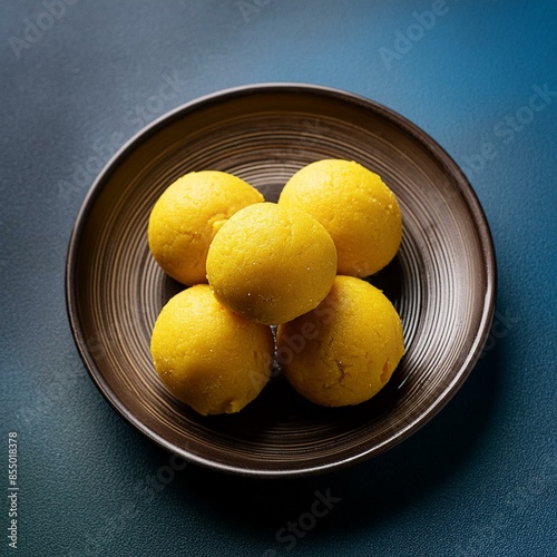 Indian sweet food besan laddu photo