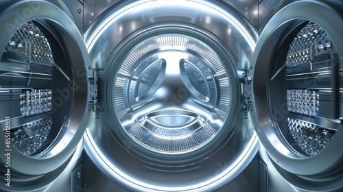 A special picture of the inner world of a washing machine. Generative AI