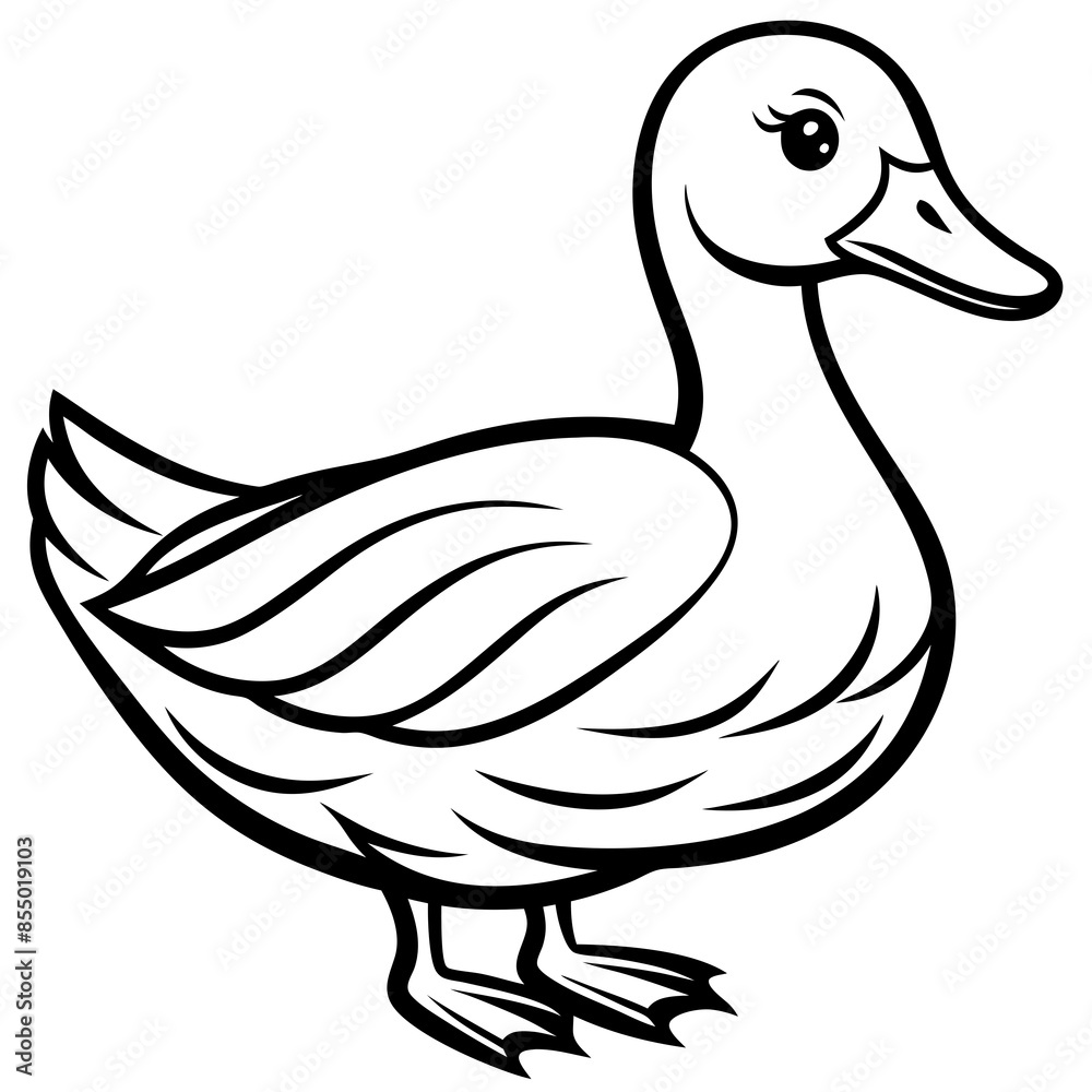 Cute Cartoon Duck silhouette art vector illustration design for kids. Cute Cartoon Duck silhouette art vector illustration design for kids.