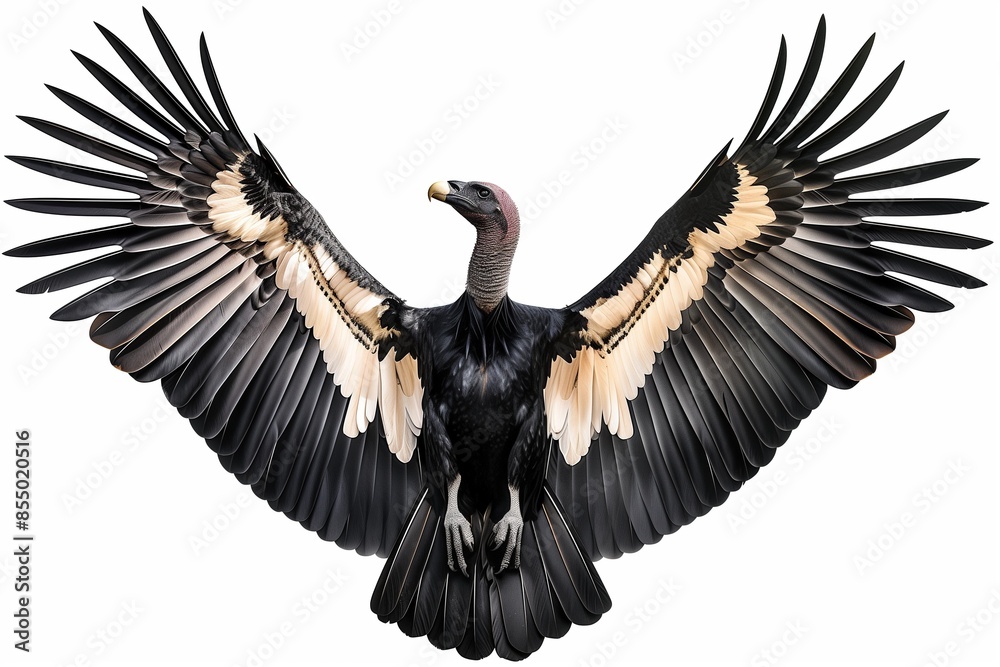 Imposing Condor with Wings Spread Wide Isolated on White Background ...