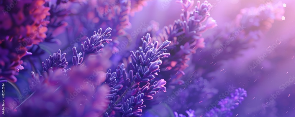 Lavender flowers in a dreamy purple haze, macro shot. Nature beauty and serenity concept Lavender flowers in a dreamy purple haze, macro shot. Nature beauty and serenity concept