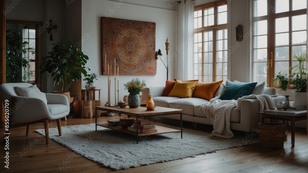 Cozy living room with a Scandinavian accent Cozy living room with a Scandinavian accent