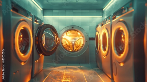 A special picture of the inner world of a washing machine. Generative AI #855020706