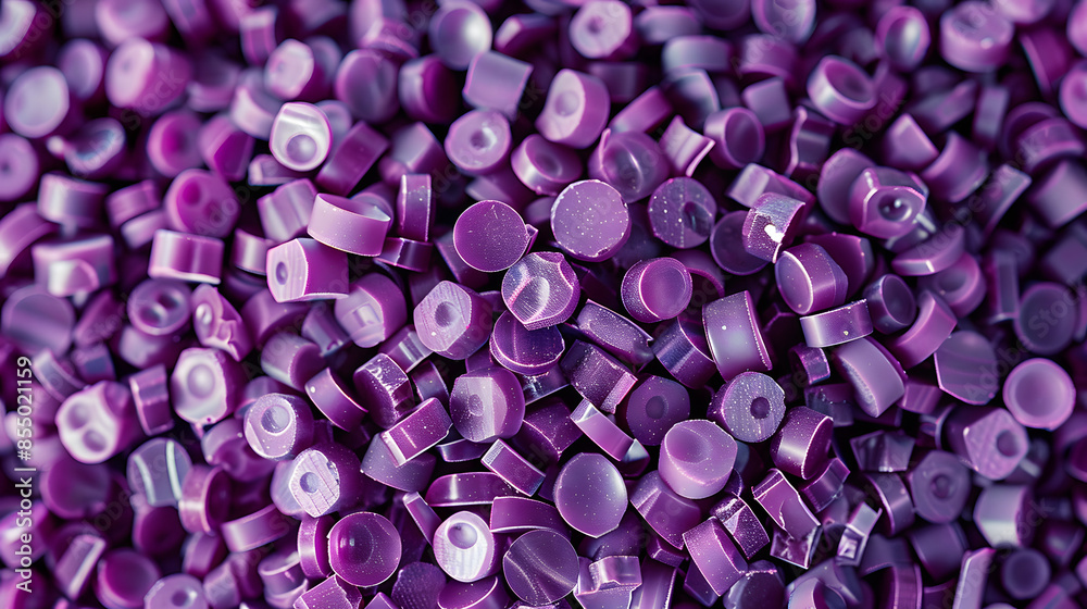 polymer masterbatch granules isolated on a purple texture background ...