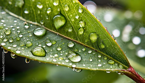 water drops on the leaf