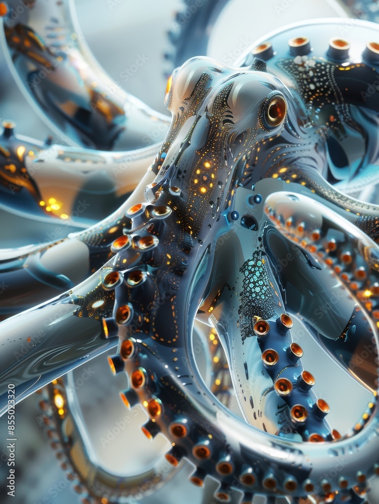 Fototapeta premium Futuristic Bio-Robotic Octopus