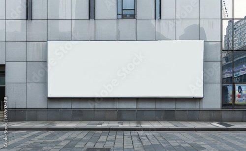 Blank Billboard on a City Street in Autumn