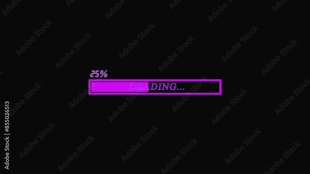 Purple loading bar and loading animation ,0 to 100% .