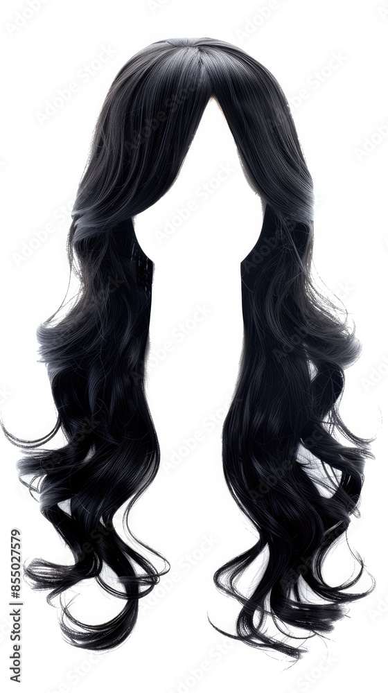 Wig for women, long hair, isolated on white background Generative AI Wig for women, long hair, isolated on white background Generative AI