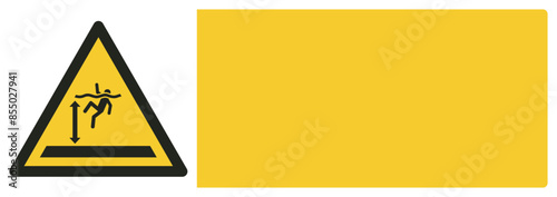 ISO warning safety signs_warning ; deep water your custom message here landscape size 1/2 a4,a3,a2,a1