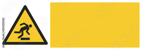 ISO warning safety signs_warning ; floor-level obstacle your custom message here landscape size 1/2 a4,a3,a2,a1