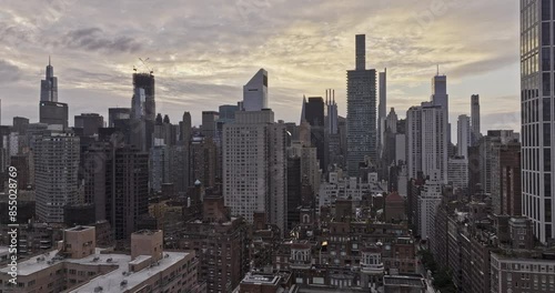 NYC New York Aerial v335 low level drone epic flyover Sutton Place across Midtown East Manhattan capturing skyscrapers cityscape around 55th street - Shot with Mavic 3 Pro Cine - September 2023 photo