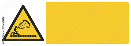 ISO warning safety signs_warning ; kite surfing your custom message here landscape size 1/2 a4,a3,a2,a1