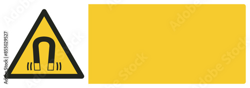 ISO warning safety signs_warning ; magnetic field your custom message here landscape size 1/2 a4,a3,a2,a1