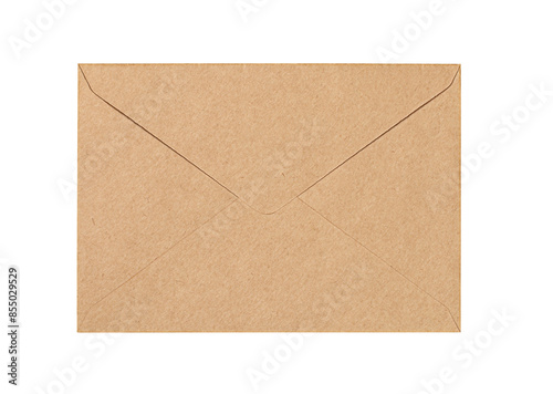 Closed craft envelope isolated on transparent background