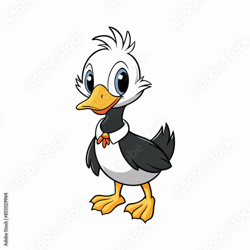 Cute duck mascot art vector illustration design for kids. photo