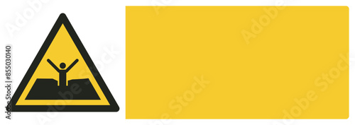 ISO warning safety signs_warning ; quicksand or mud-deep mud or silt your custom message here landscape size 1/2 a4,a3,a2,a1