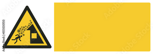 ISO warning safety signs_warning ; roof avalanche your custom message here landscape size 1/2 a4,a3,a2,a1
