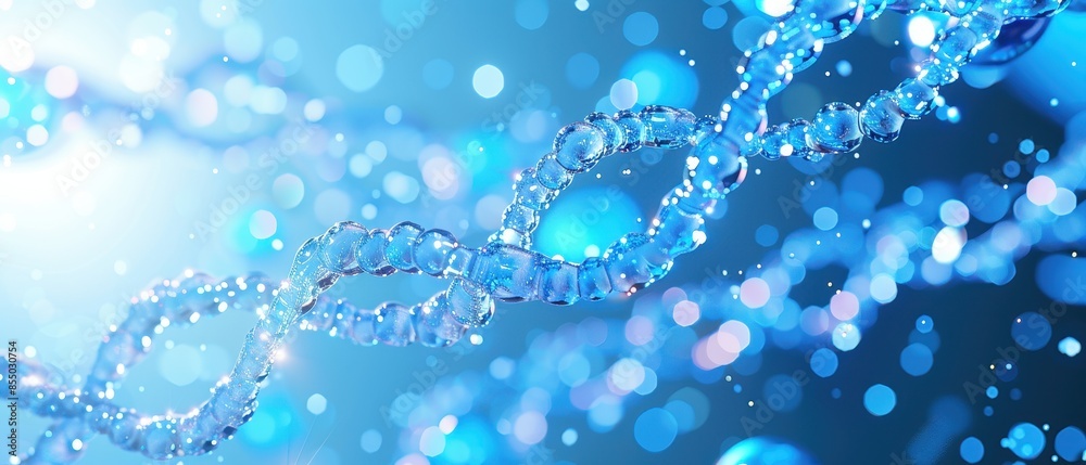Medical biotechnology research DNA gene background concept in health technology, cell genetic science. Future medicine blue abstract molecule 3D digital. Medical biotechnology research DNA gene background concept in health technology, cell genetic science. Future medicine blue abstract molecule 3D digital.