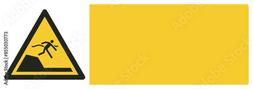 ISO warning safety signs_warning ; sudden drop in swimming or leisure pools your custom message here landscape size 1/2 a4,a3,a2,a1