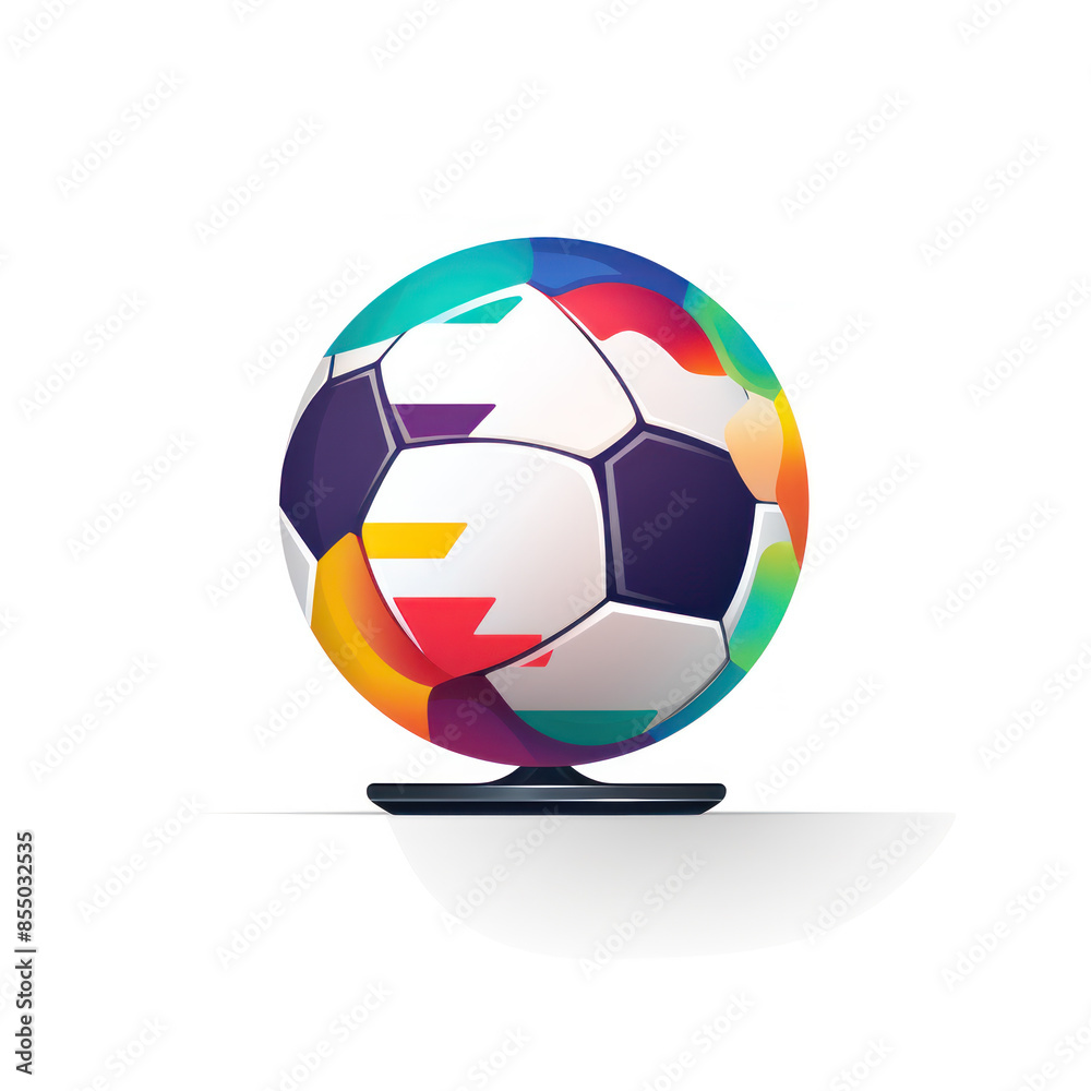 Obraz premium Soccer tv symbol logo template illustration on white background