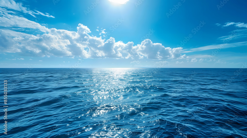 Fototapeta premium Golden Fields Under Blue Skies