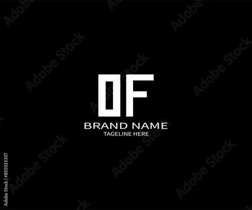 DF LETTER LOGO Design ONE BLACK BACKGROUND