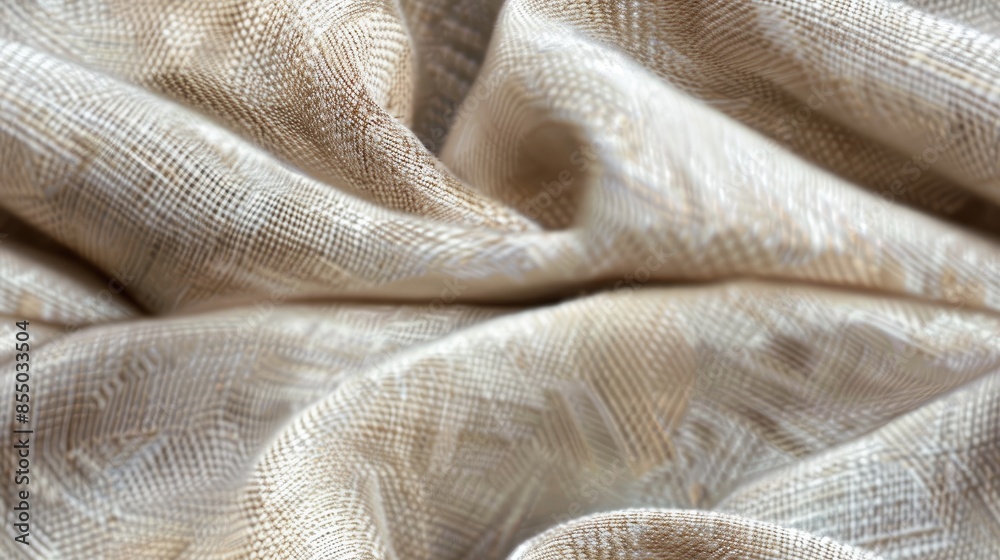 the intricate texture and pattern of beige linen fabric up close, showcasing its fine weave and natural fiber material. SEAMLESS PATTERN the intricate texture and pattern of beige linen fabric up close, showcasing its fine weave and natural fiber material. SEAMLESS PATTERN