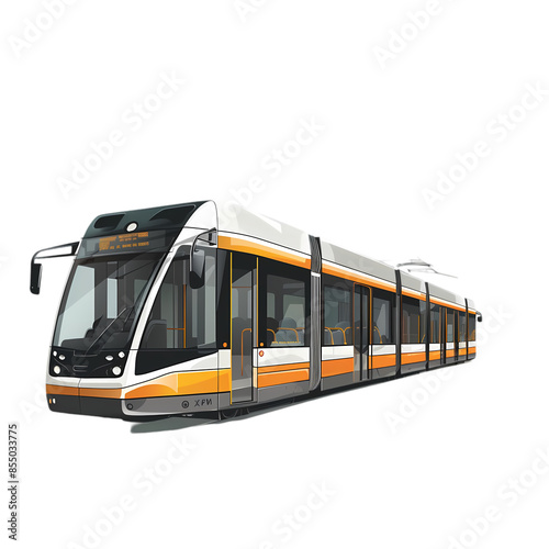 Modern Tram in a City Setting