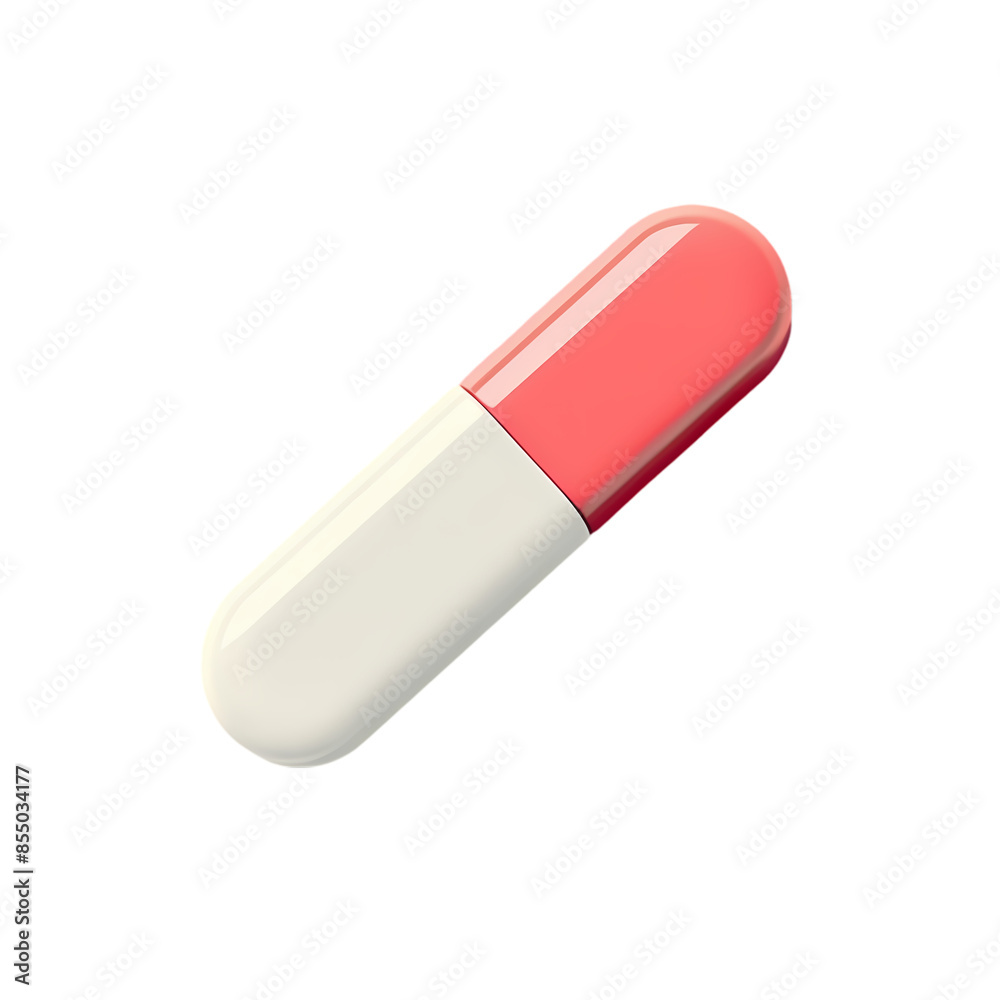 Red and White Capsule Pill on Black Background Red and White Capsule Pill on Black Background