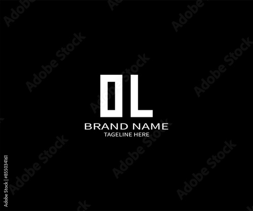 Abstract DL letter logo. black background.