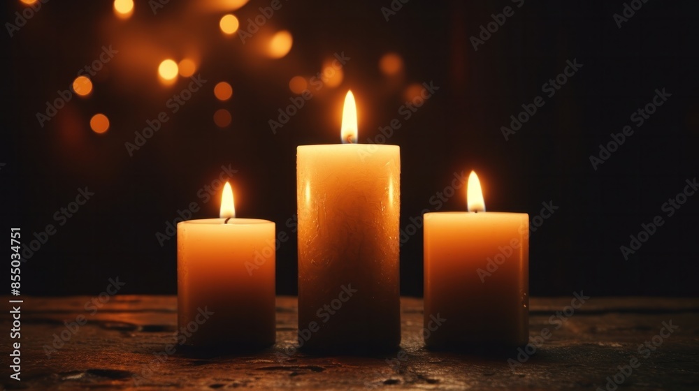 The candle flame flickers in sacred memory. Three candles that glow in the dark