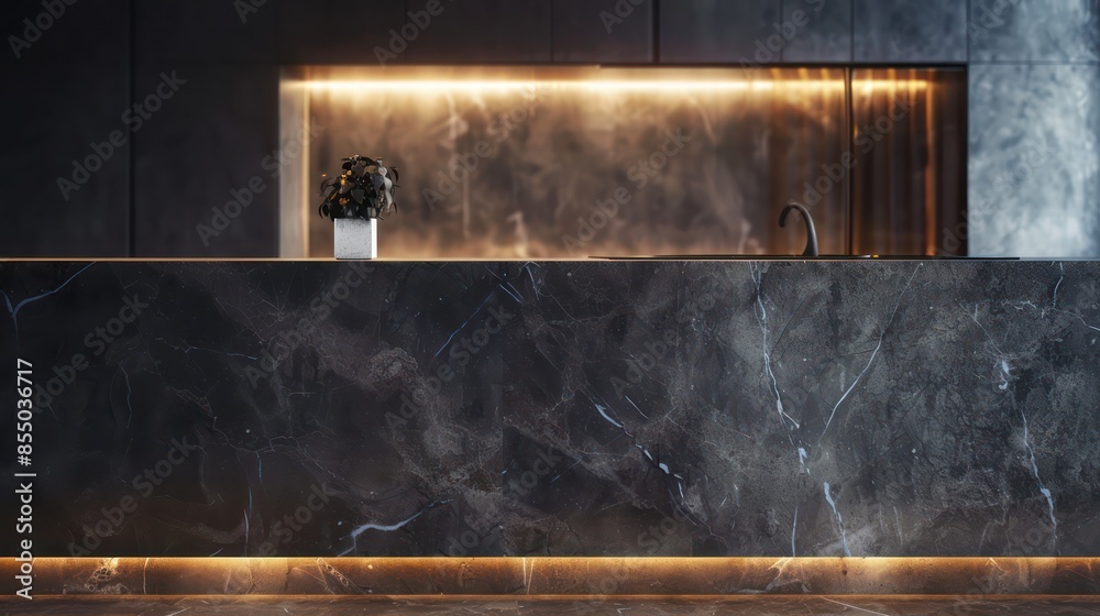 Modern high end luxury kitchen with marble work tops Modern high end luxury kitchen with marble work tops