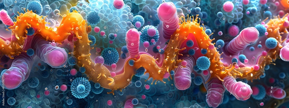 Comprehensive Visualization of the Complex Human Microbiome with Vibrant Colors and Interconnected Comprehensive Visualization of the Complex Human Microbiome with Vibrant Colors and Interconnected