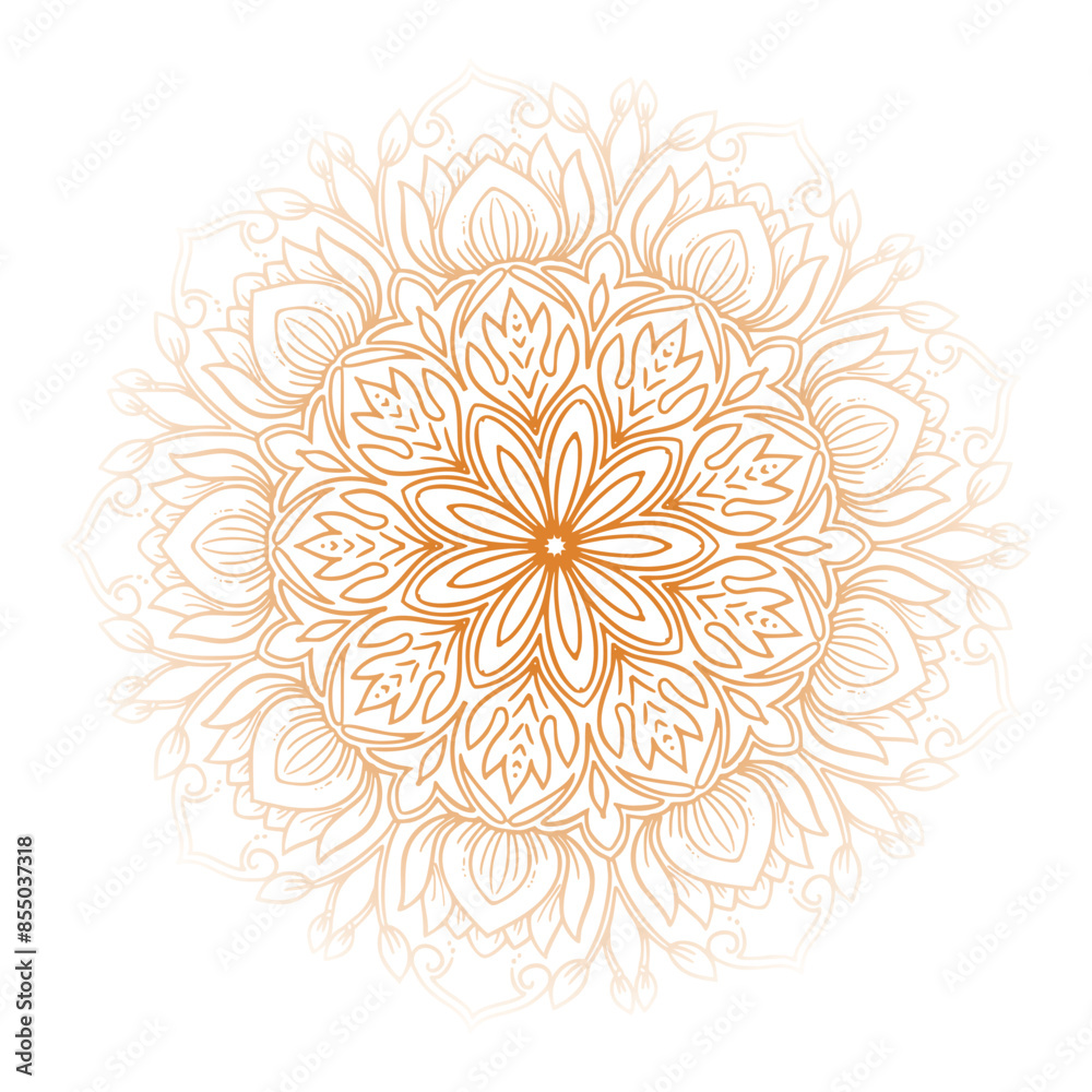 Beautiful decorative golden mandala design