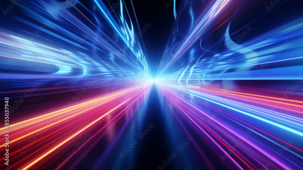 Futuristic Light Speed Tunnel Vision Backdrop