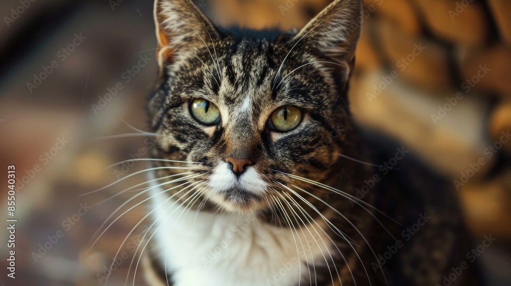 Domestic cat with a lengthy mustache Domestic cat with a lengthy mustache