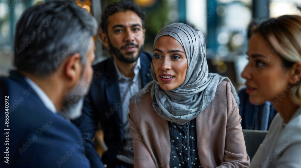 Diverse Business Team in an Engaging Discussion Diverse Business Team in an Engaging Discussion