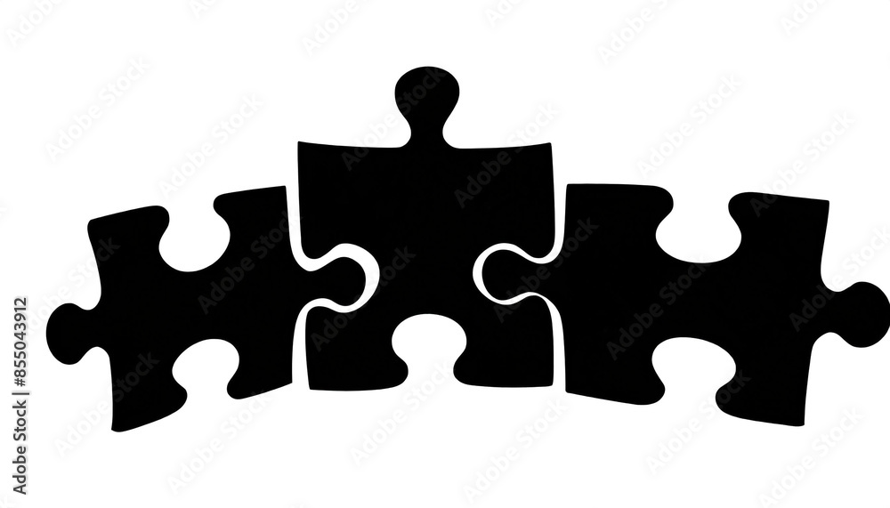 schwarze Silhouette Kontrast Puzzelteil set icon isoliert auf weißen Hintergrund, Freisteller