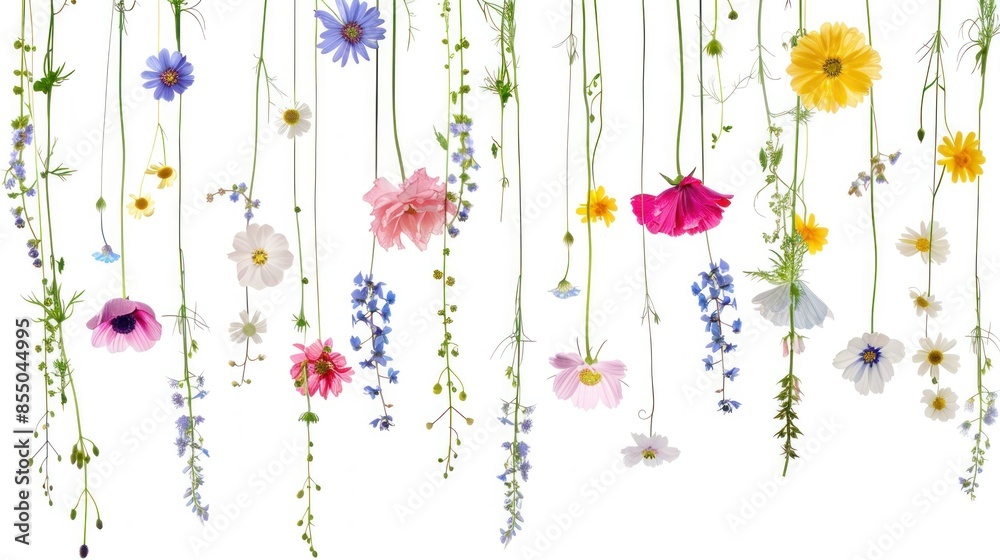 Obraz premium Wildflowers nature hanging pattern.