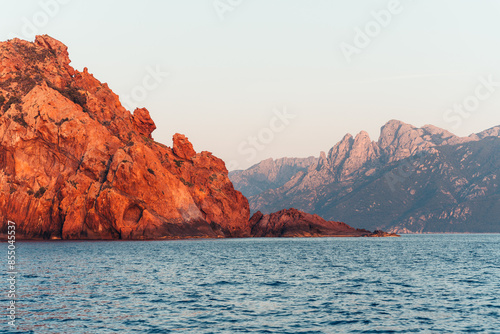Obraz na płótnie Scandola Natural Reserve, Corsica Island. Seascape, south France. w salonie