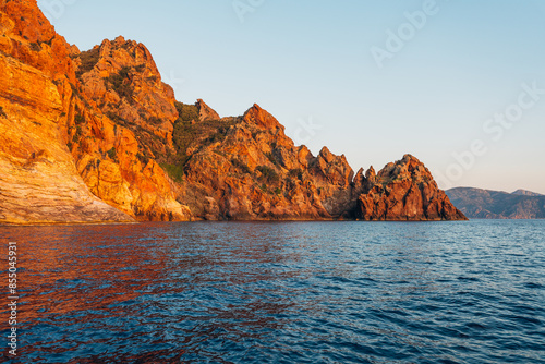Obraz na płótnie Scandola Natural Reserve, Corsica Island. Seascape, south France. w salonie
