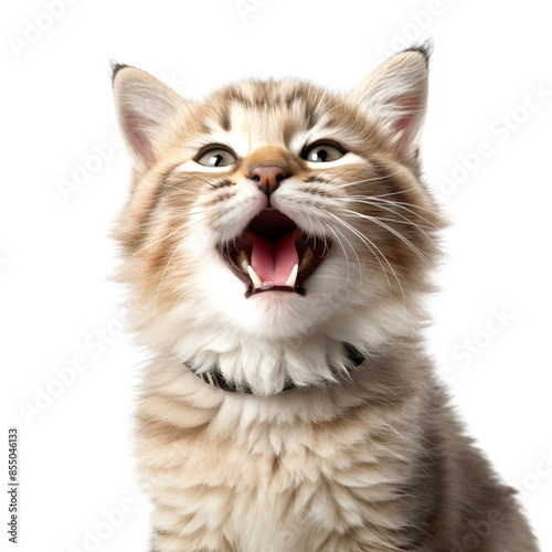 Charming Small Canada Lynx with a Cute Smile isolated on a transparent background, png file, cut off bg, alpha canal