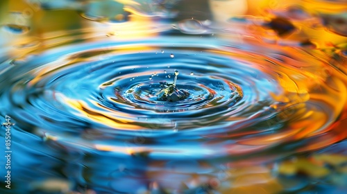 Water swirling in a circular pattern against a colorful and blurry backdrop.