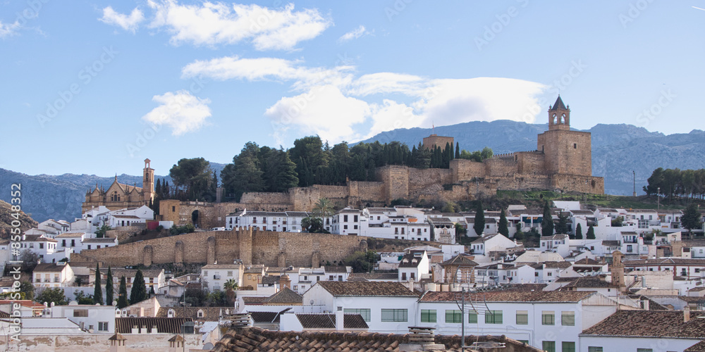 Fototapeta premium Antequera, Malaga, pueblo, castillo, ciudad