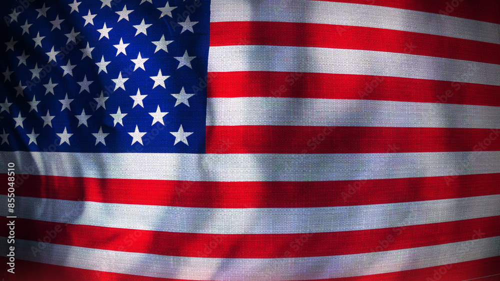Fototapeta premium Dramatic waving american flag